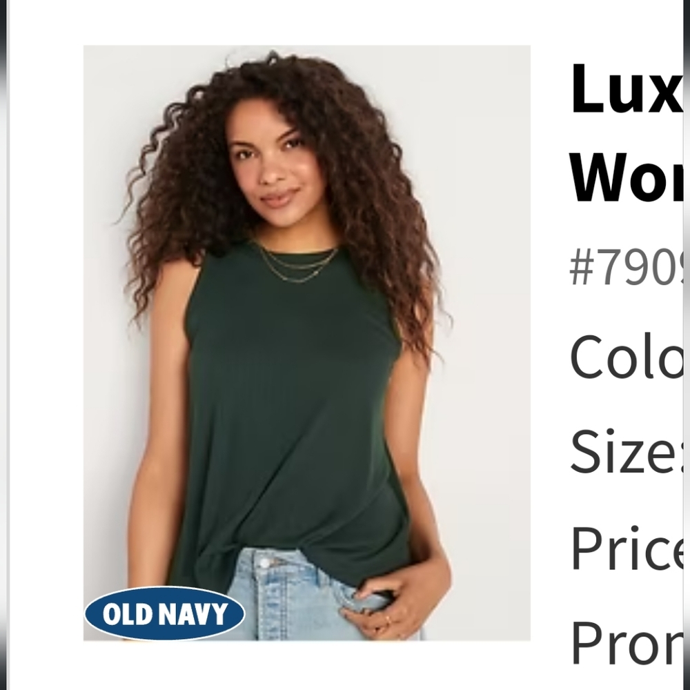 Old Navy Luxe Rib-Knit Swing Tank Top for Women Large